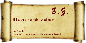 Blazsicsek Zobor névjegykártya